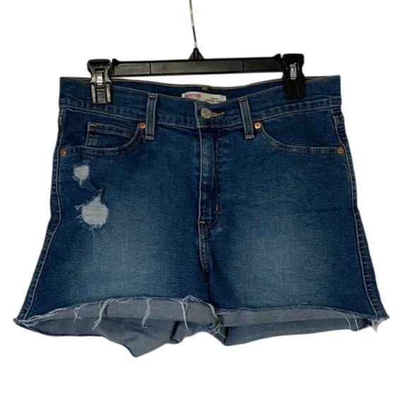 Levi Strauss Heritage high-rise Denim Blue Women's Shorts. Raw hem. Size 6. - Picture 1 of 9
